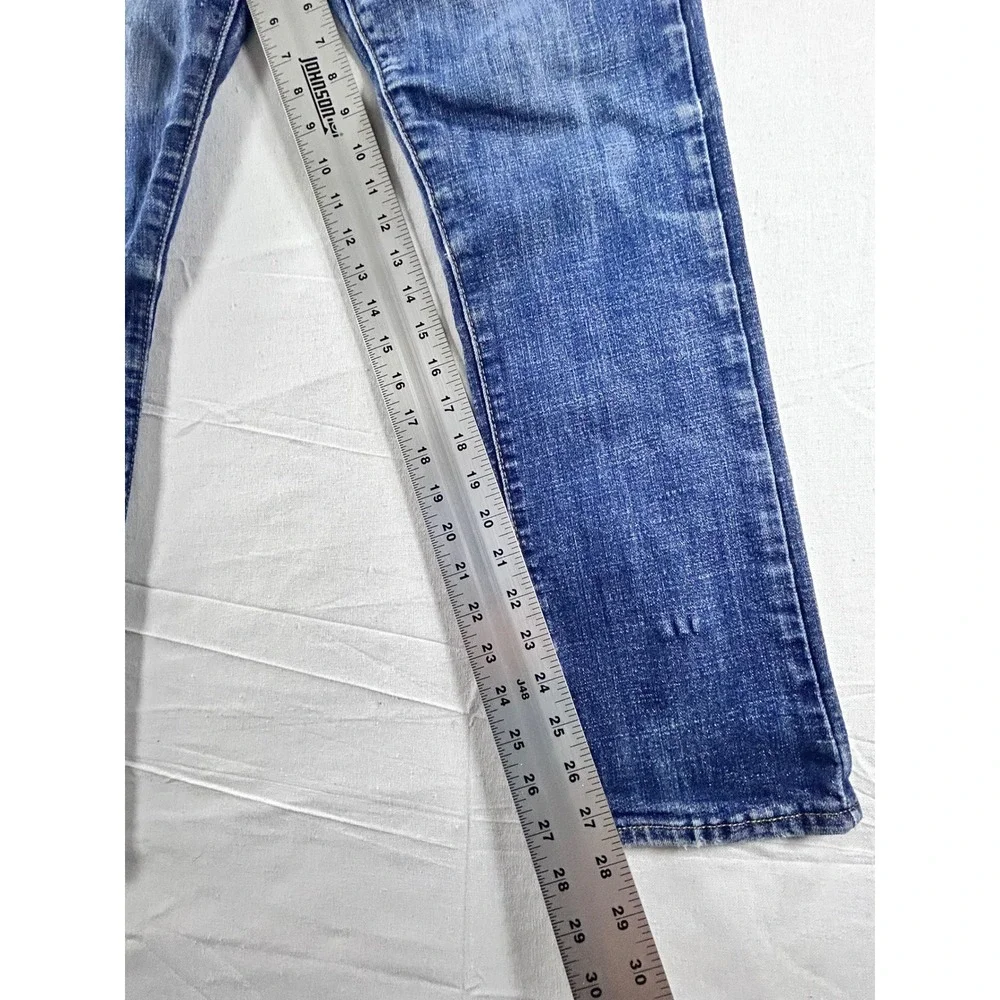 Lucky Brand 110‎ Slim Mens Blue Distressed Denim Jeans 31x30 Medium Wash